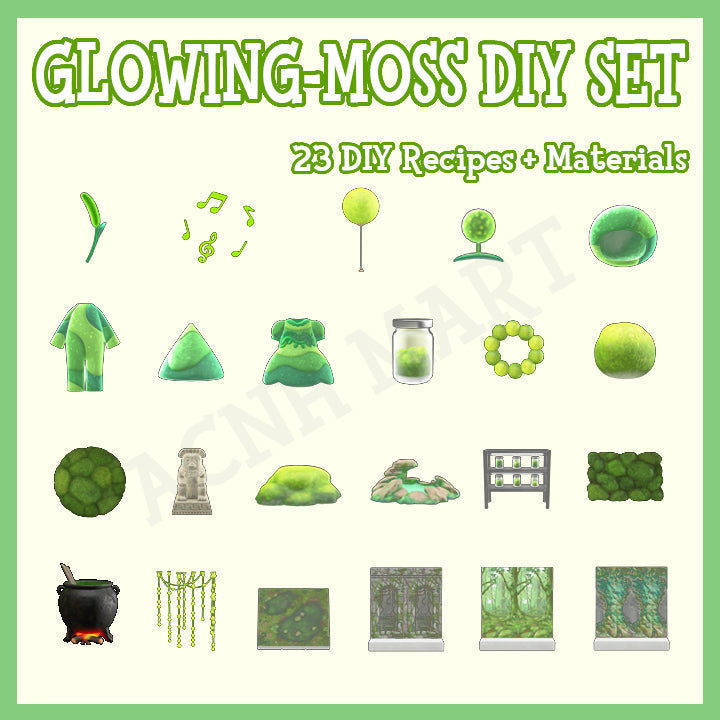 Animal Crossing New Horizons Glowing Moss DIY Set  | ACNH DIY Set