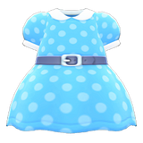 Belted Dotted Dress Animal Crossing New Horizons | ACNH Items - Nookmall