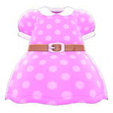 Belted Dotted Dress Animal Crossing New Horizons | ACNH Items - Nookmall
