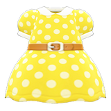 Belted Dotted Dress Animal Crossing New Horizons | ACNH Items - Nookmall
