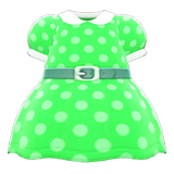 Belted Dotted Dress Animal Crossing New Horizons | ACNH Items - Nookmall
