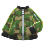 Camo Bomber-Style Jacket Animal Crossing New Horizons | ACNH Items - Nookmall