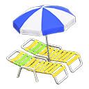 Beach Chairs With Parasol Animal Crossing New Horizons | ACNH Critter - Nookmall