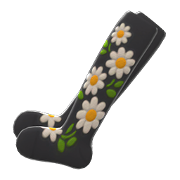 Embroidered-Flower Tights Animal Crossing New Horizons | ACNH Items - Nookmall