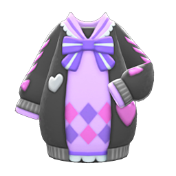 Ribbons & Hearts Knit Dress Animal Crossing New Horizons | ACNH Items - Nookmall