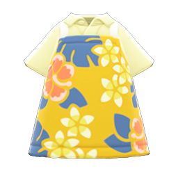 Hawaiian-Print Apron Animal Crossing New Horizons | ACNH Items - Nookmall