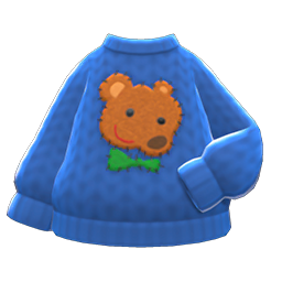Hand-Knit Teddy Bear in Sweater